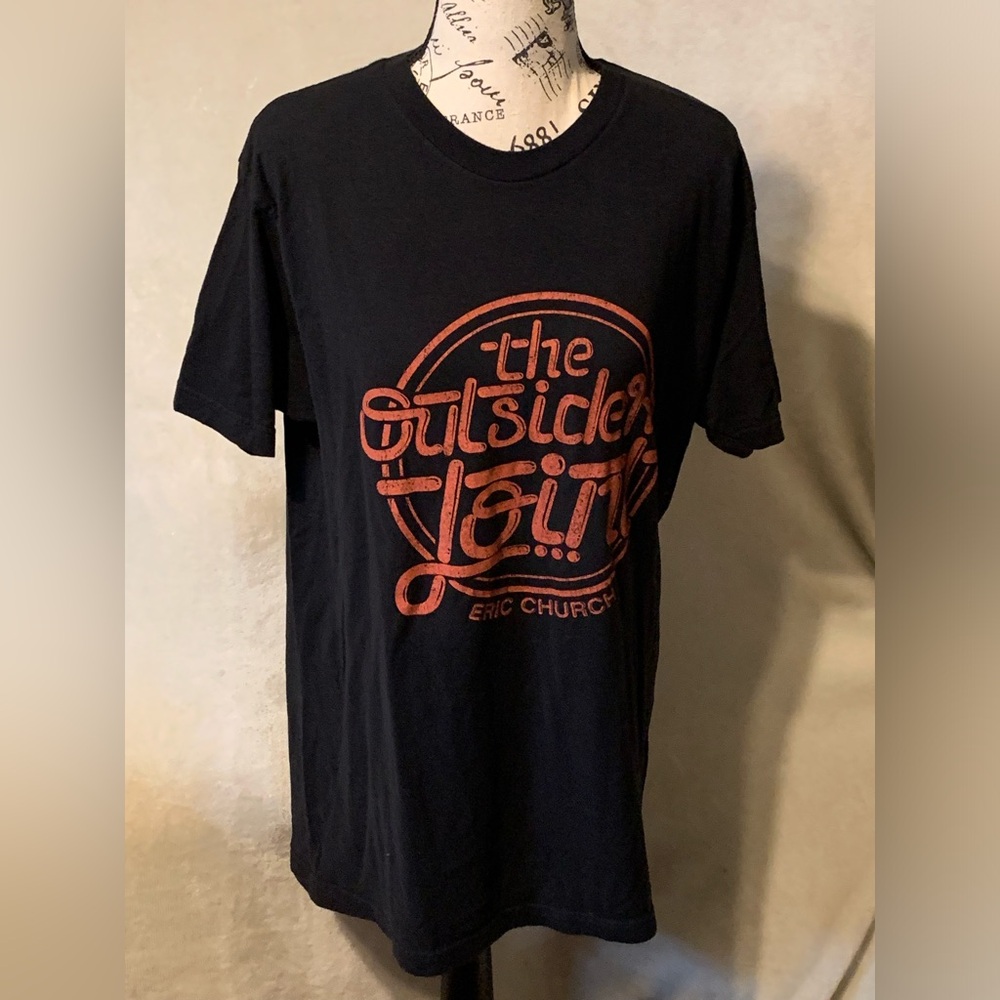 Eric Church 2014 The Outsiders Black L Tour T Shirt with Dates